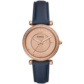 Uhrenarmband Fossil ES4485 Leder Blau 16mm